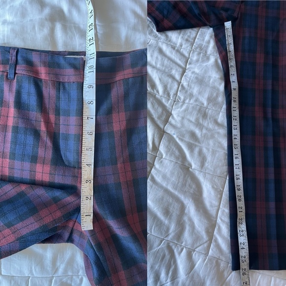 Velvet by Graham Spencer Cropped Plaid Trouser 4 Blue Res - Picture 12 of 15